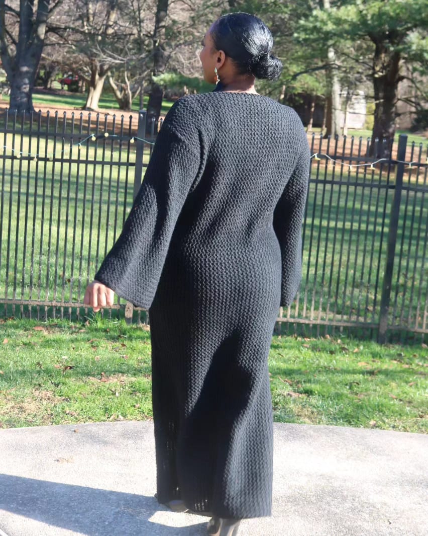 Black V Neck Sweater Maxi Dress Nina Cheyenne Black V Neck Sweater Maxi Dress Nina Cheyenne