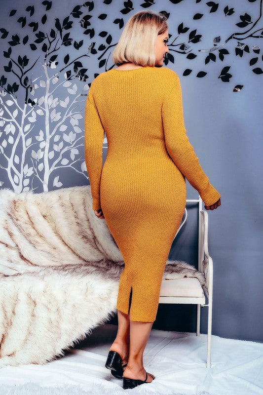 Mustard Two Piece Sweater Dress Set Nina Cheyenne Mustard Two Piece Sweater Dress Set Nina Cheyenne