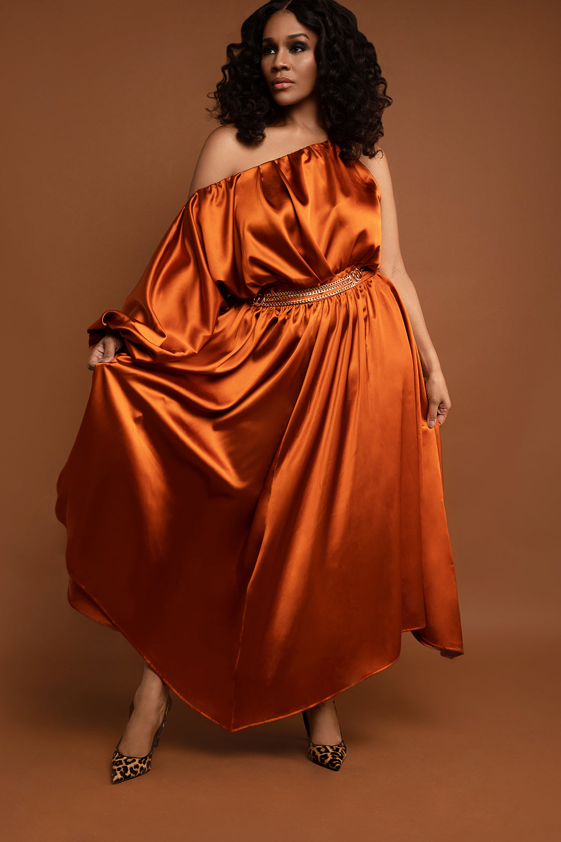 Nina Signature Ember Satin One Shoulder Dress – Nina Cheyenne