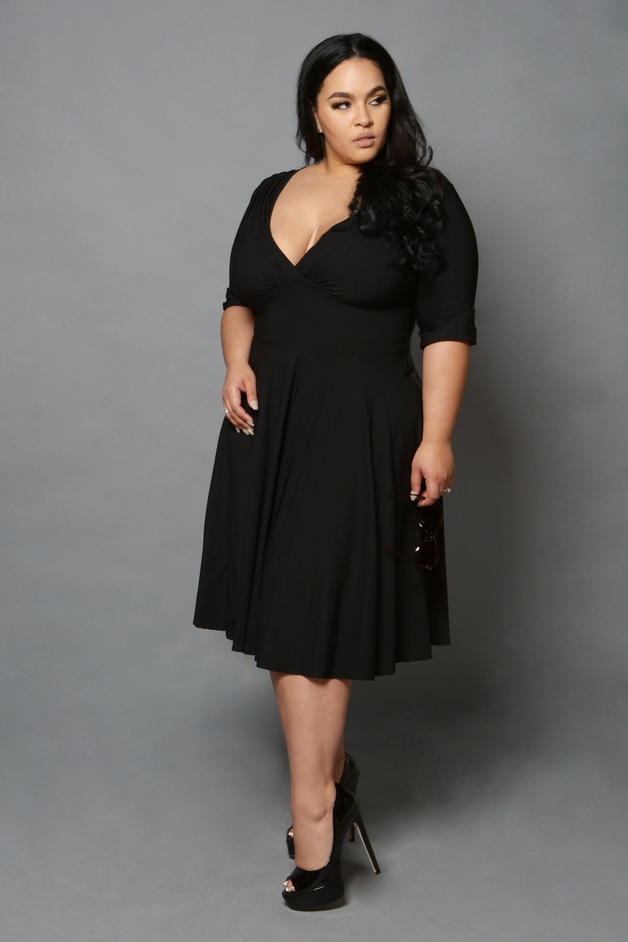 Unique Vintage Black Swing Dress – Nina Cheyenne
