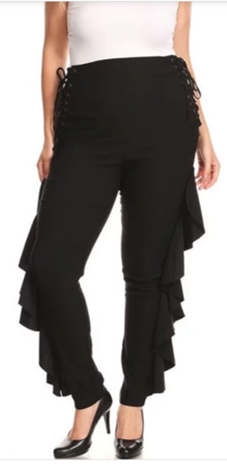 Side Ruffle Pants Black Side Ruffle Pant – Nina Cheyenne
